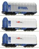  HO - Roco - ref.77024 - Set 3 vagones portabobinas Shimmns de la ÖBB, época VI 