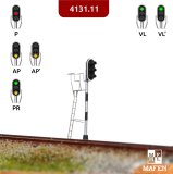 Mafen - 4131.11 - Señal luminosa 3 aspectos (verde/rojo/ambar) Fine Scale
