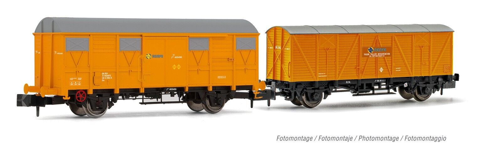 Arnold - ref.HN6555 - Set 2 cerrados naranjas RENFE "Tren de rescate", ép.IV 