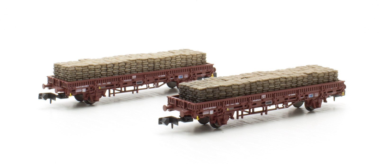 Arnold - ref.HN6581 - 2 vagones Ks marrones RENFE con sacos de Tabacalera , Ep.IV 