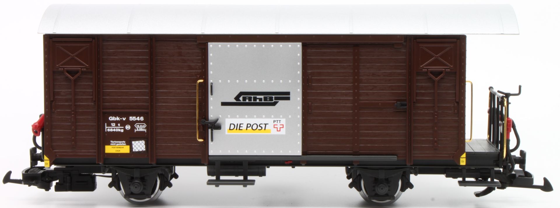  LGB - ref.46810 - Vagón cerrado marrón RhB Gbk-v 5546 Die Post  