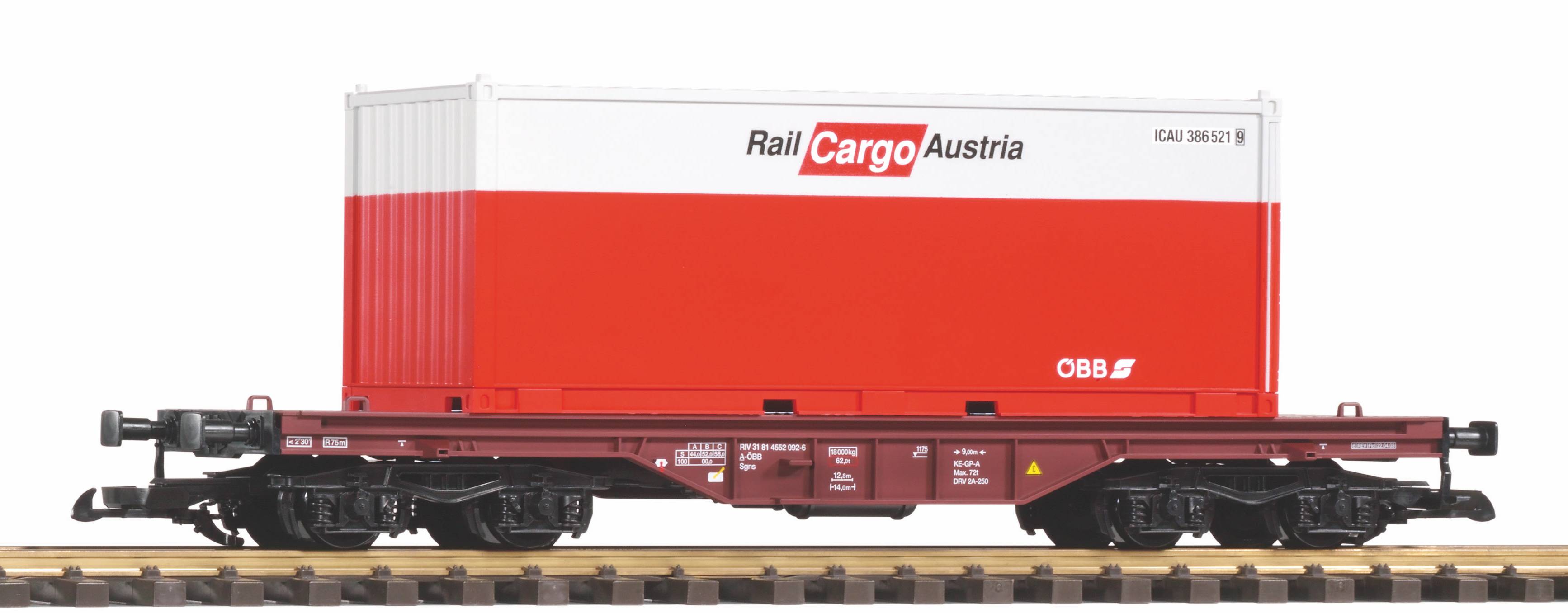  G - Piko - ref.37011 - Portacontenedores ÖBB con container Rail Cargo Austria, ep.V